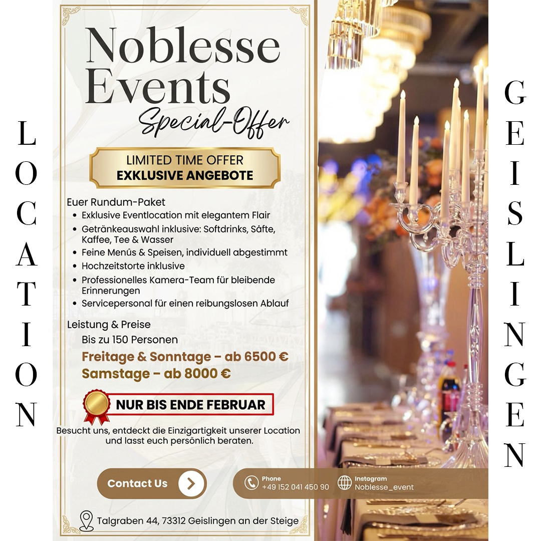 Noblesse Events Winter Angebot Geislingen Eventlocation